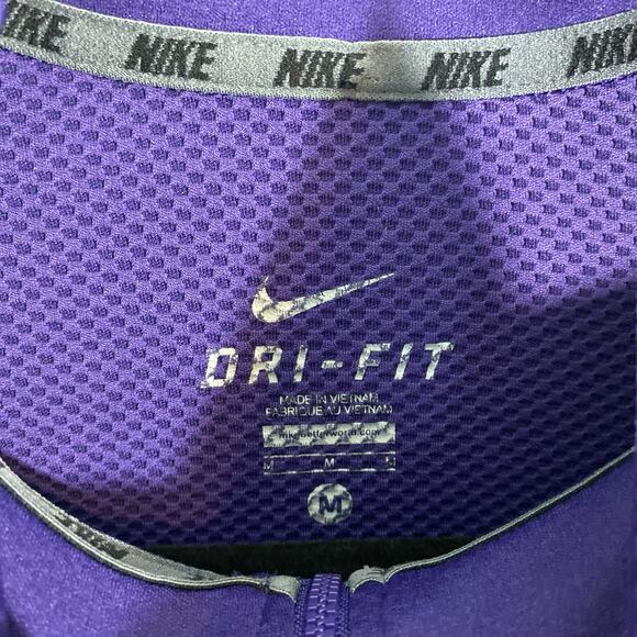 Nike X NYU Embroidered Logos Purple Quarter Zip Athletic Pullover Sweatshirt M - Picture 6 of 11